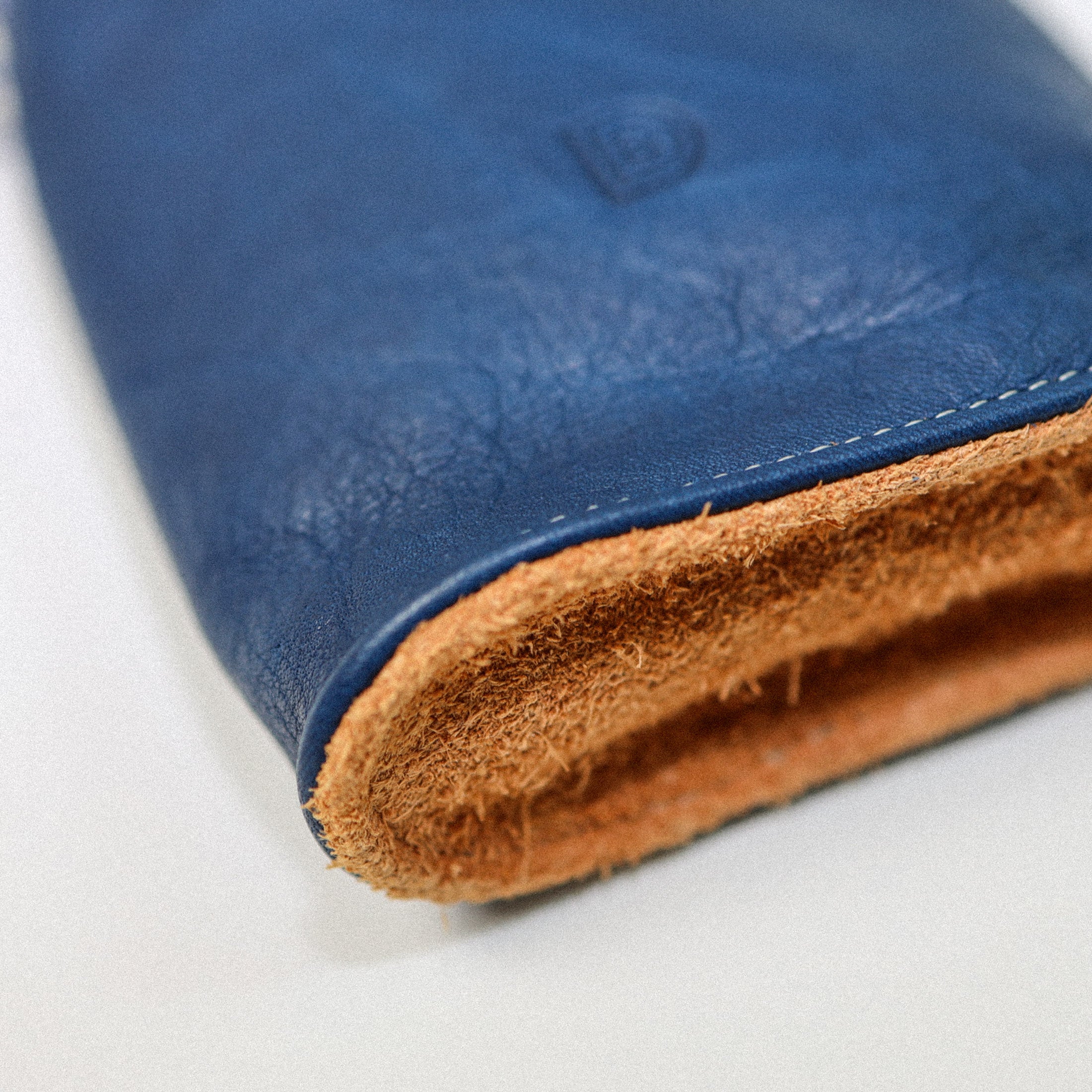 Leather Valuables Pouch - Navy