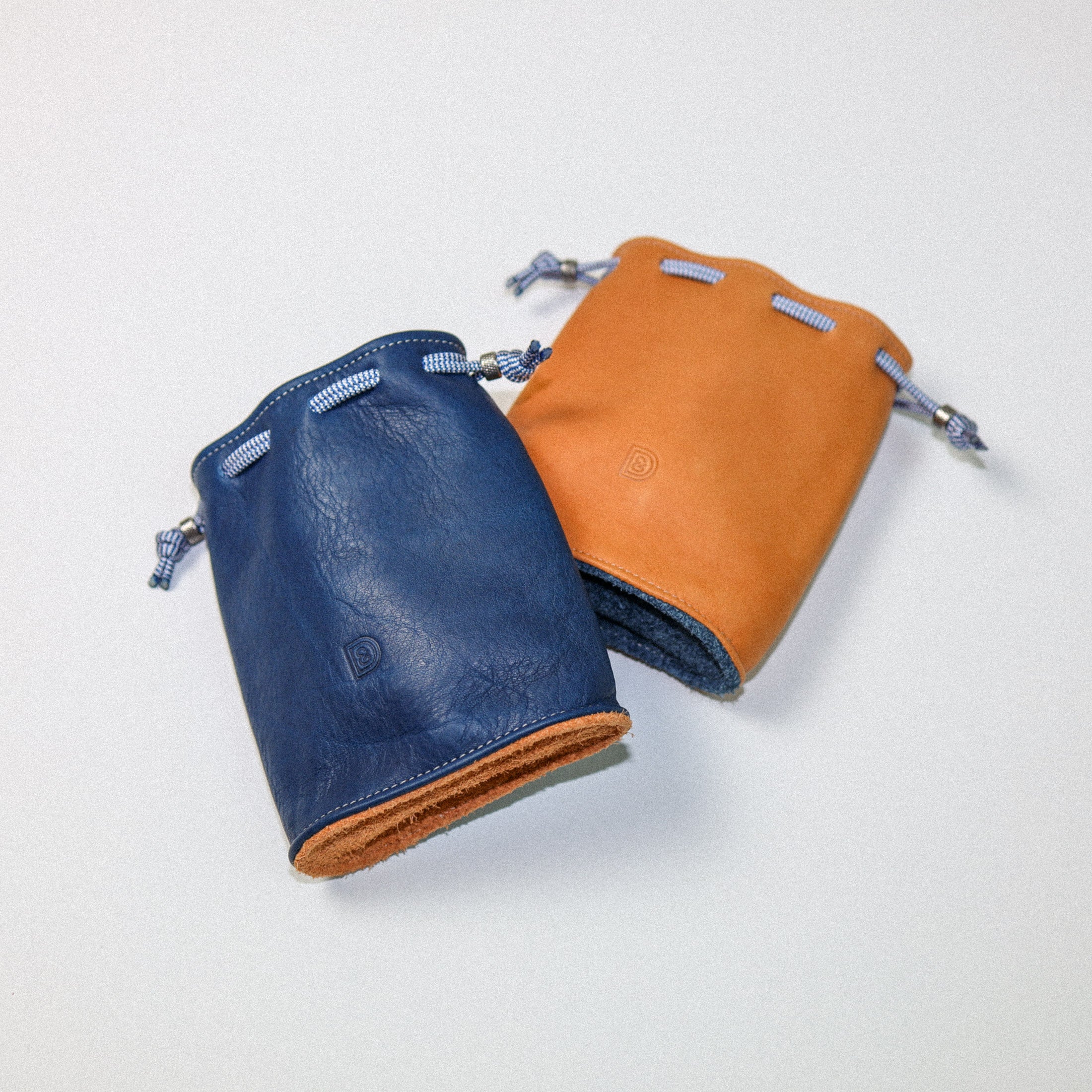 Leather Valuables Pouch - Navy
