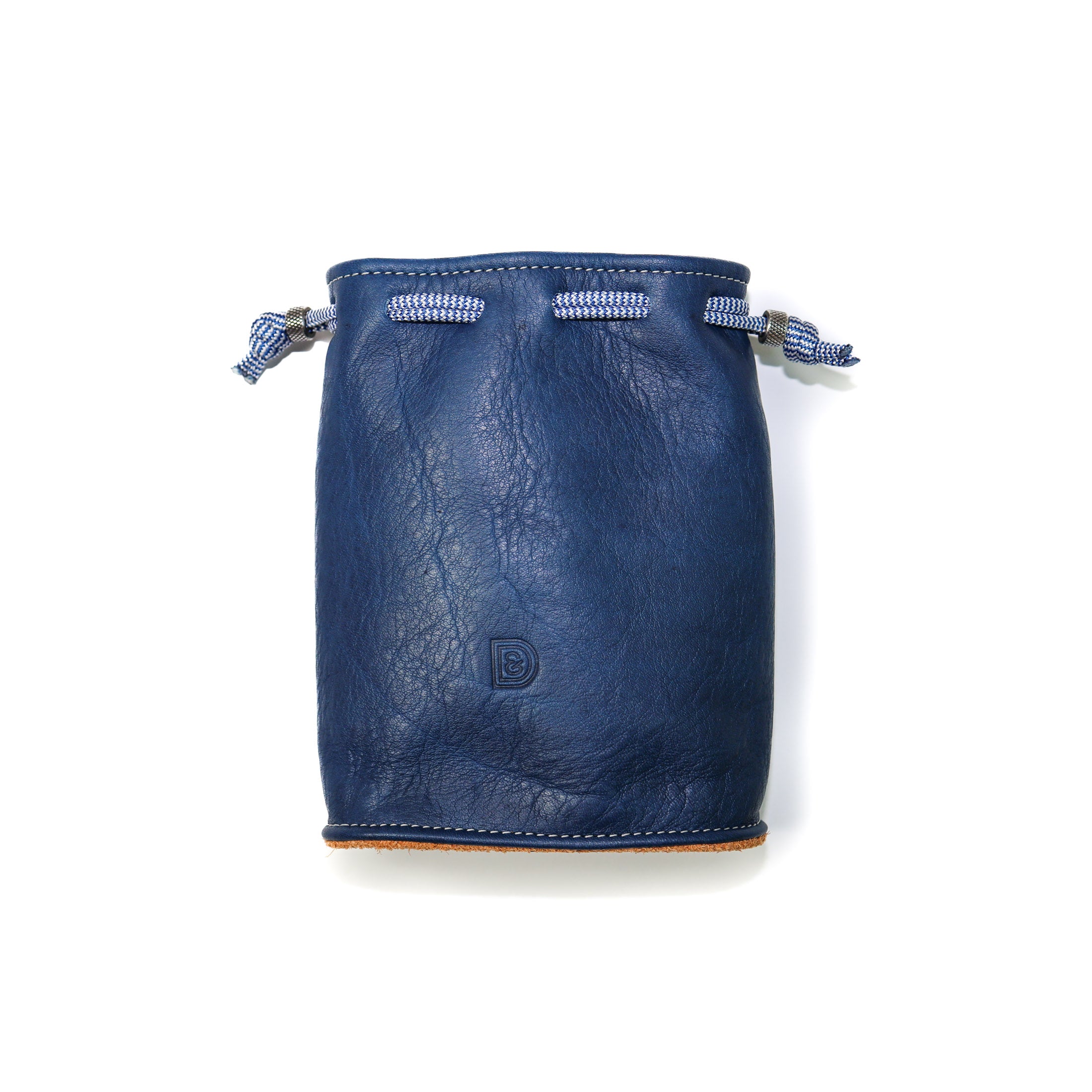 Leather Valuables Pouch - Navy