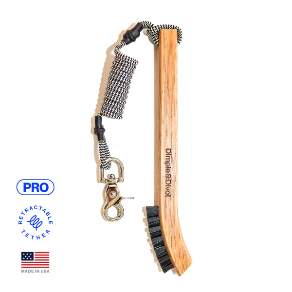 Dimple & Divot Hickory Golf Brush Pro Hybrid - Black